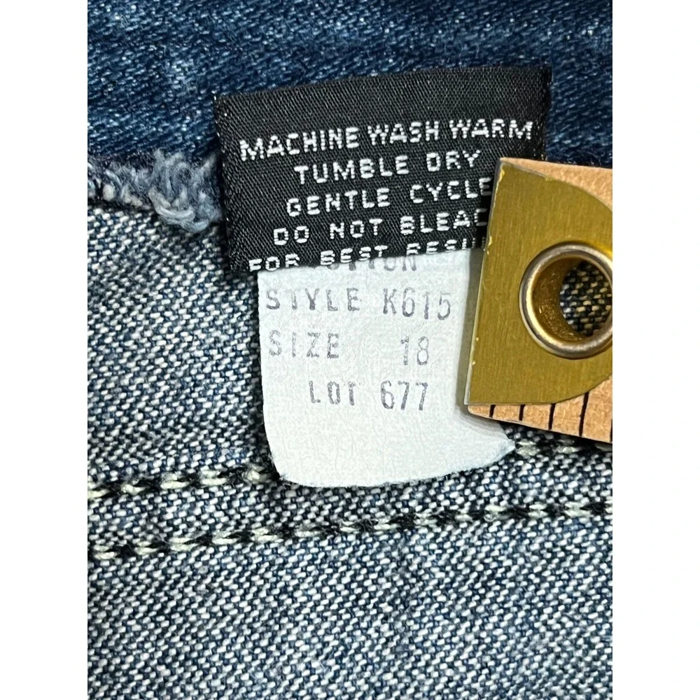 VTG 70s High Waisted Straight Leg Denim Jeans Dark Wash Contrast Stitch 32x33 - Picture 10 of 12